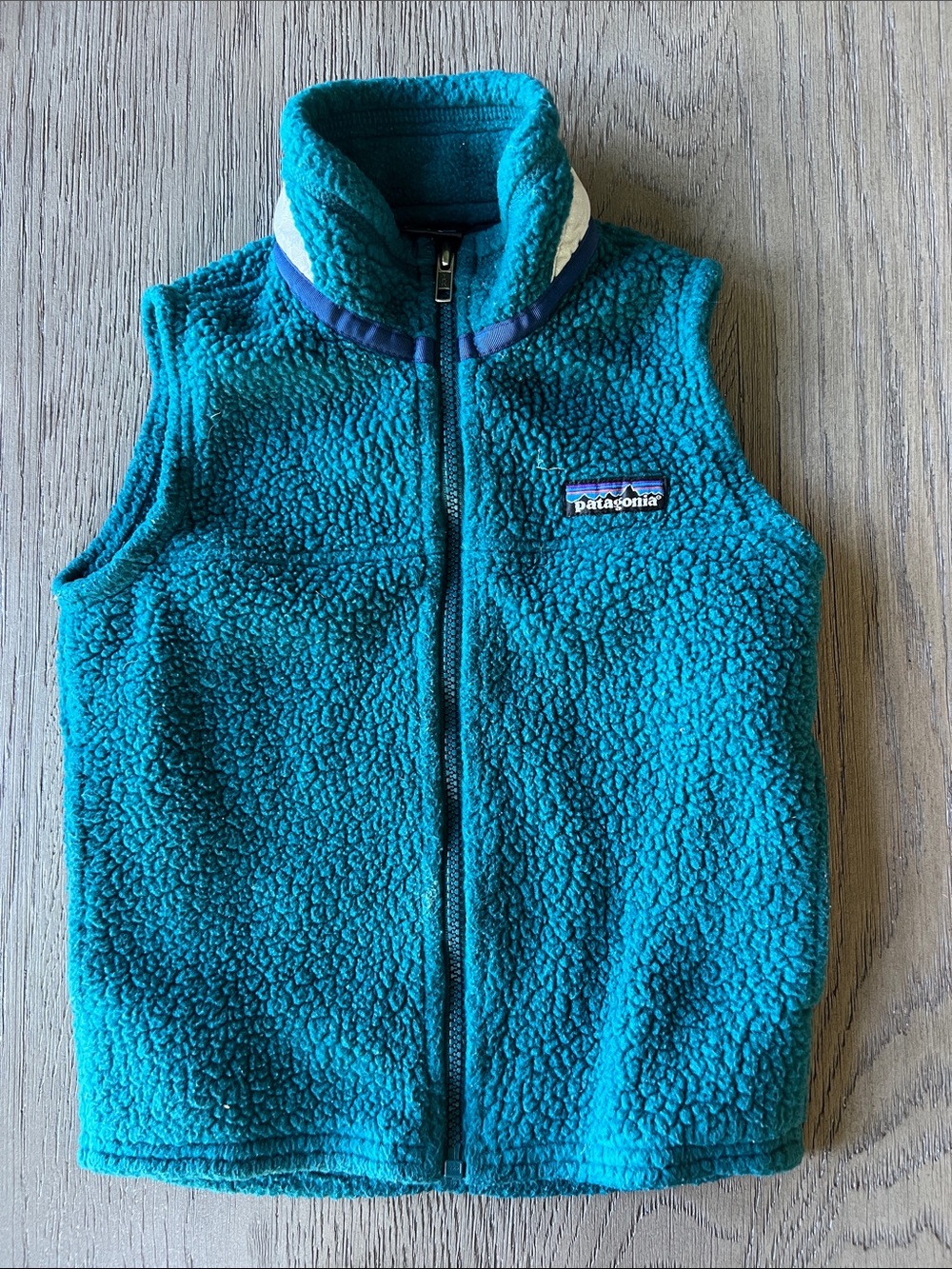Toddler Patagonia Blue Green Fleece Vest 4T